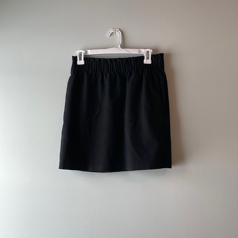 J crew black mini skirt with pockets